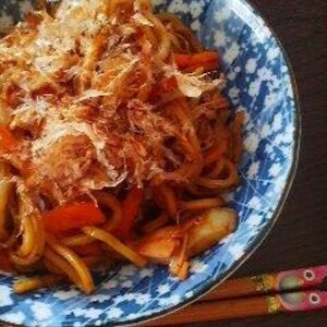 やっぱり太麺！ソース焼きそば～♪